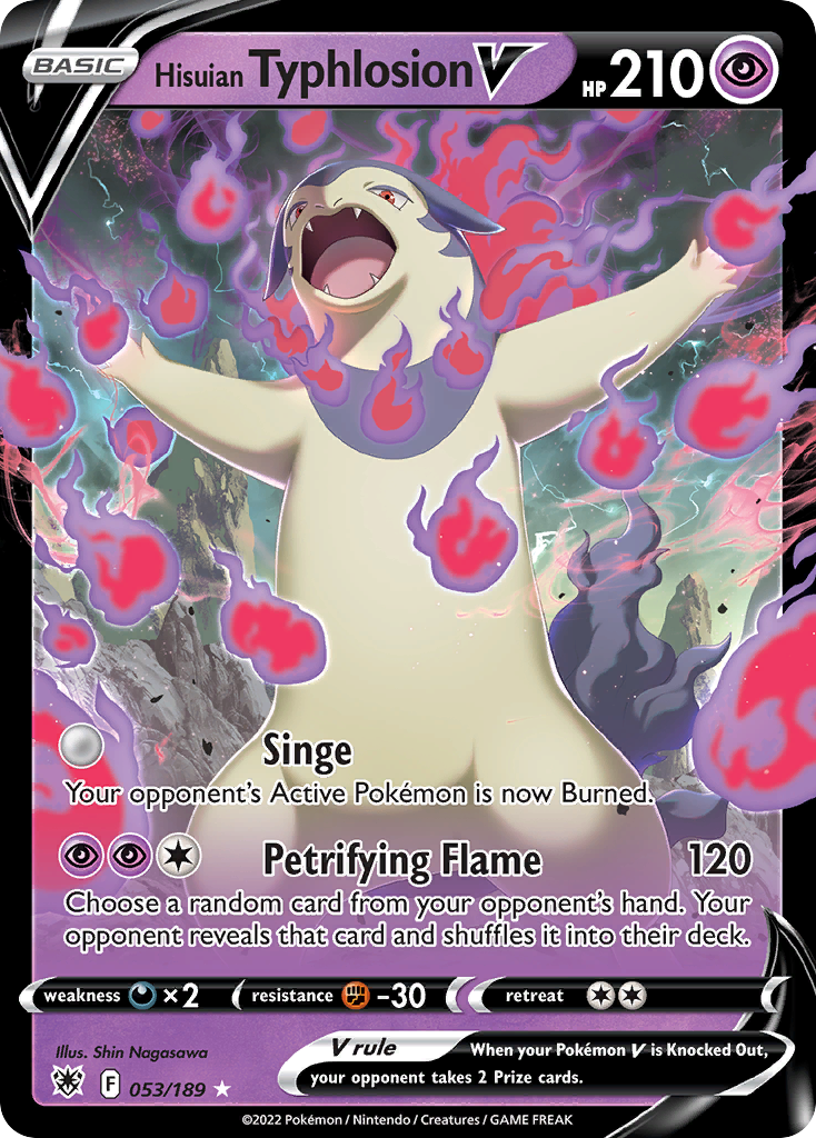 53/189 [ASR] Hisuian Typhlosion V - Rare Holo V