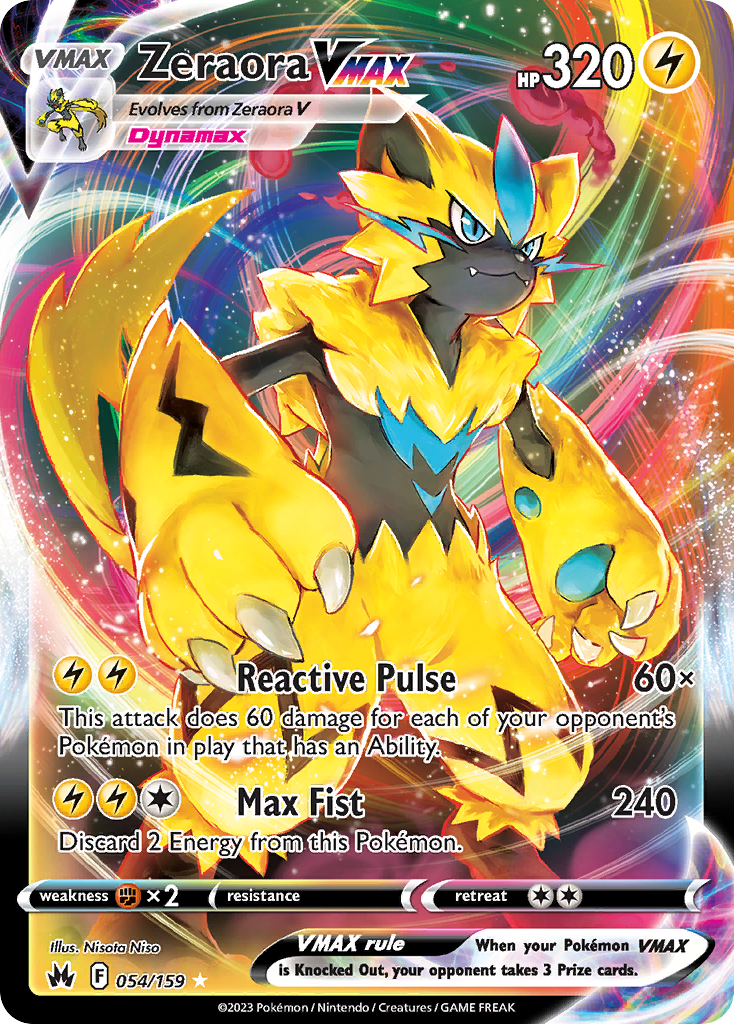 54/159 [CRZ] Zeraora VMAX - Rare Holo VMAX