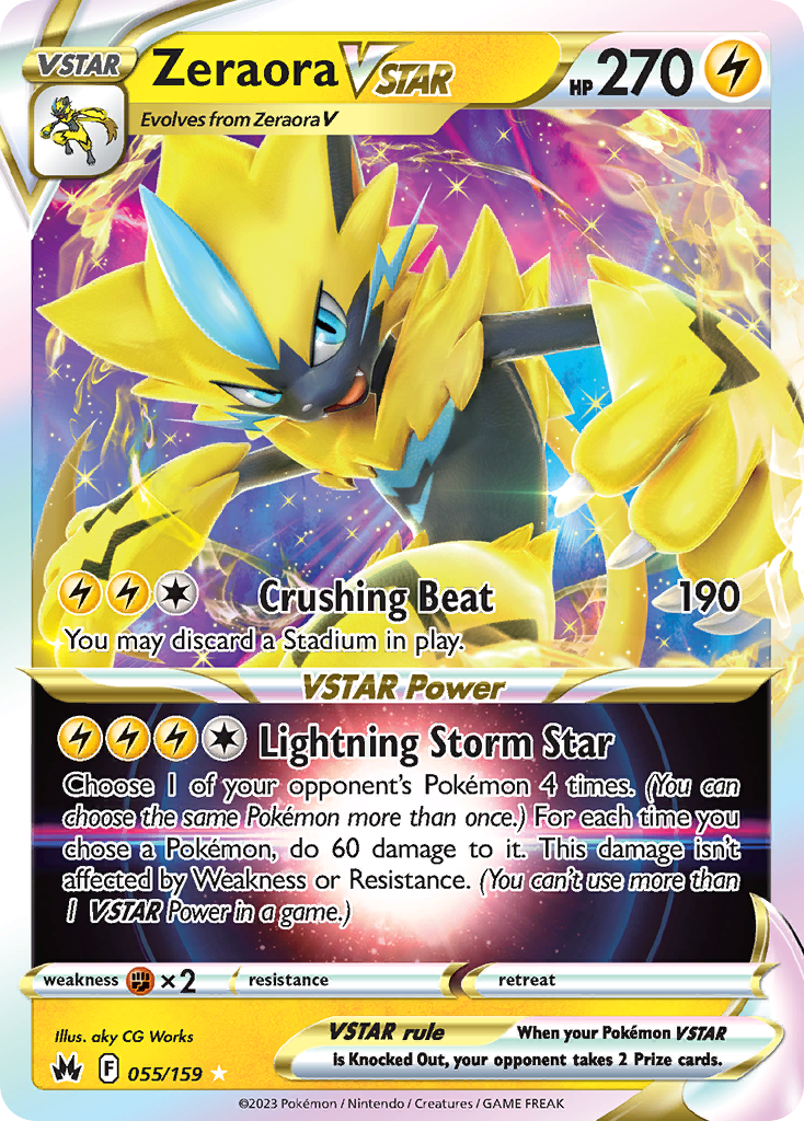 55/159 [CRZ] Zeraora VSTAR - Rare Holo VSTAR