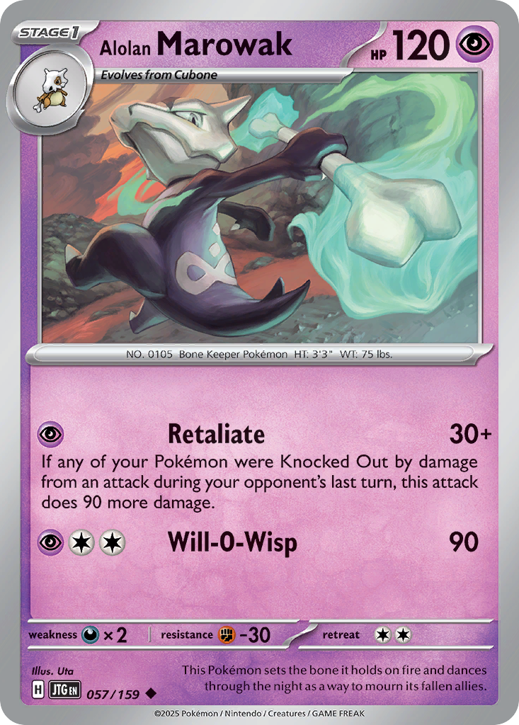 57/159 [JTG] Alolan Marowak - Uncommon