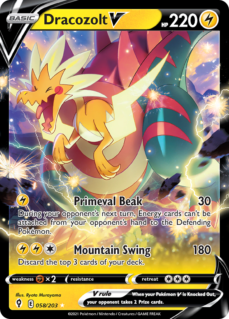 58/203 [EVS] Dracozolt V - Rare Holo V
