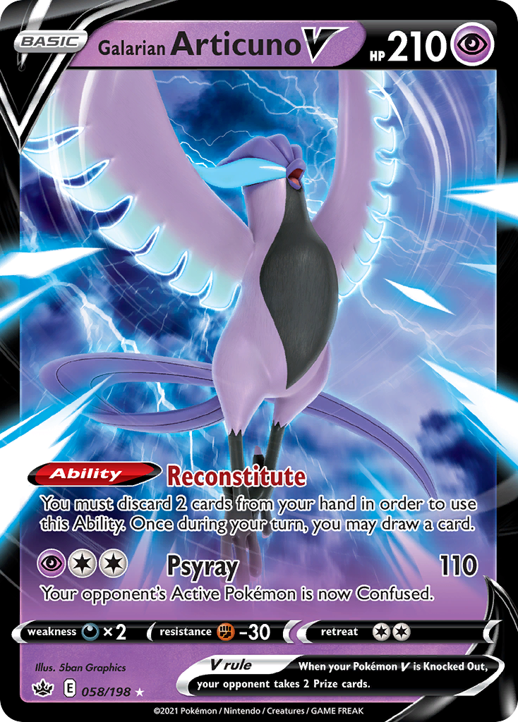 58/198 [CRE] Galarian Articuno V - Rare Holo V