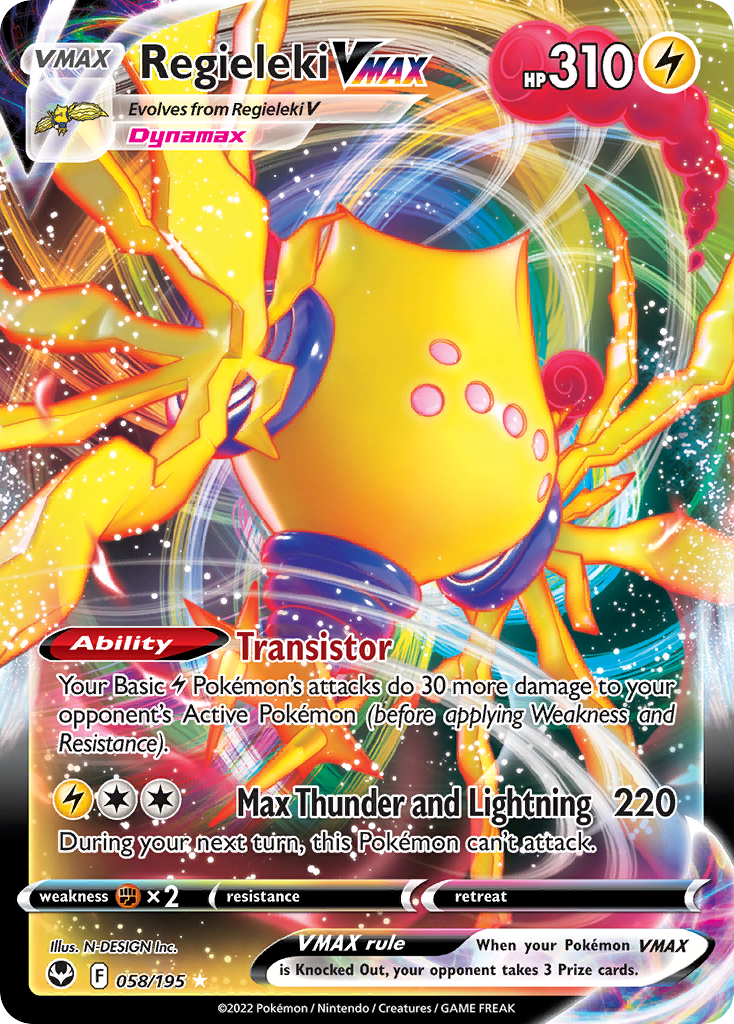 58/195 [SIT] Regieleki VMAX - Rare Holo VMAX