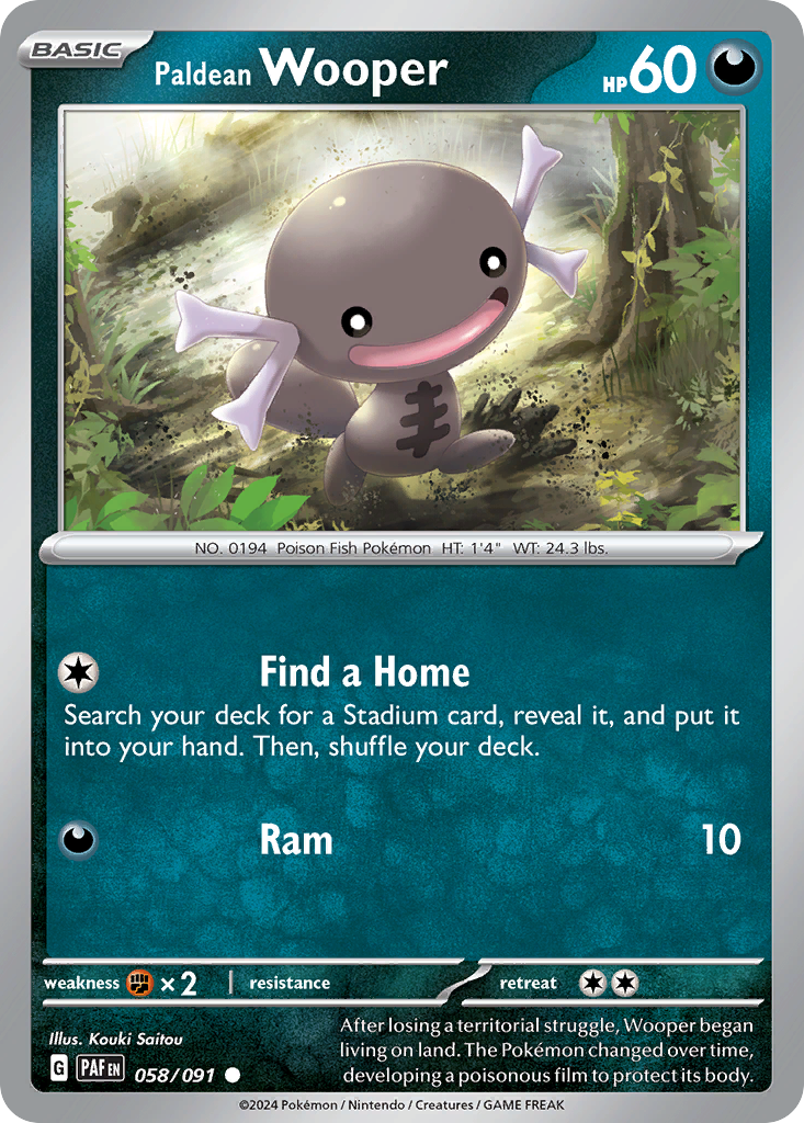 58/91 [SV4PT5] Paldean Wooper - Common