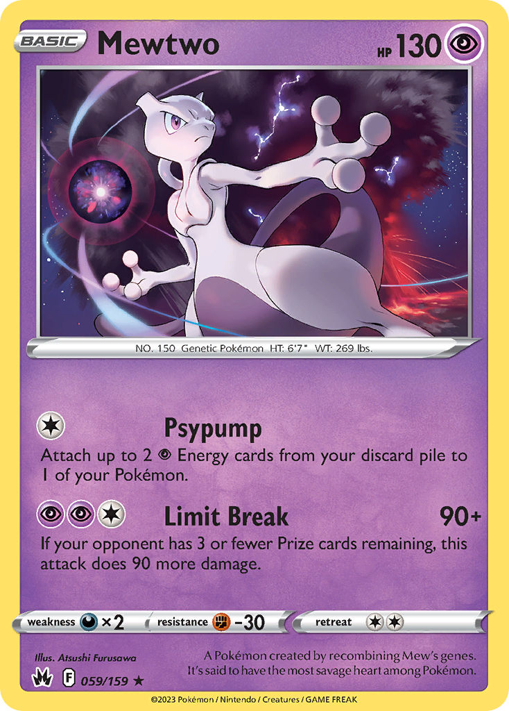 59/159 [CRZ] Mewtwo - Rare Holo