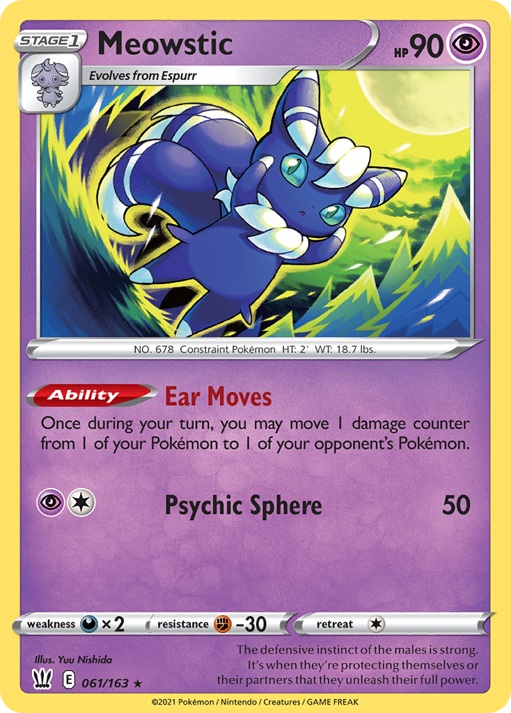 61/163 [BST] Meowstic - Rare Holo