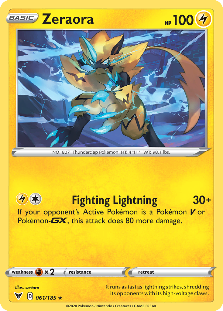 61/185 [VIV] Zeraora - Rare Holo