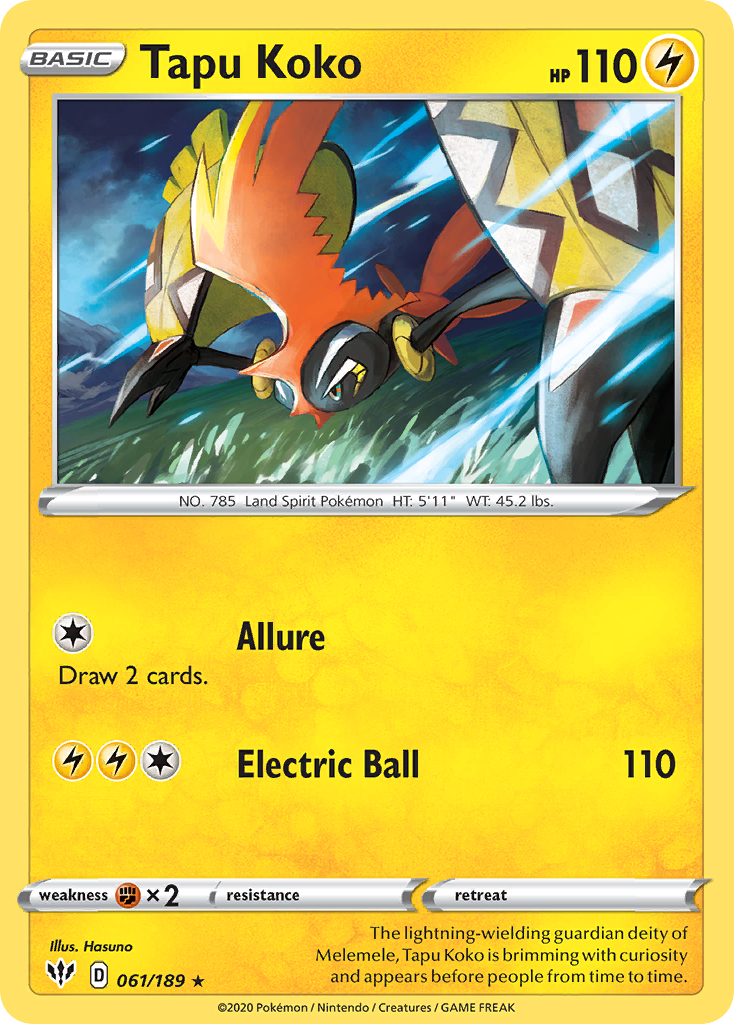61/189 [DAA] Tapu Koko - Rare Holo