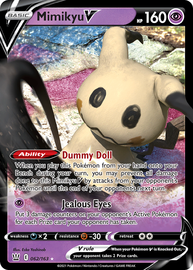 62/163 [BST] Mimikyu V - Rare Holo V