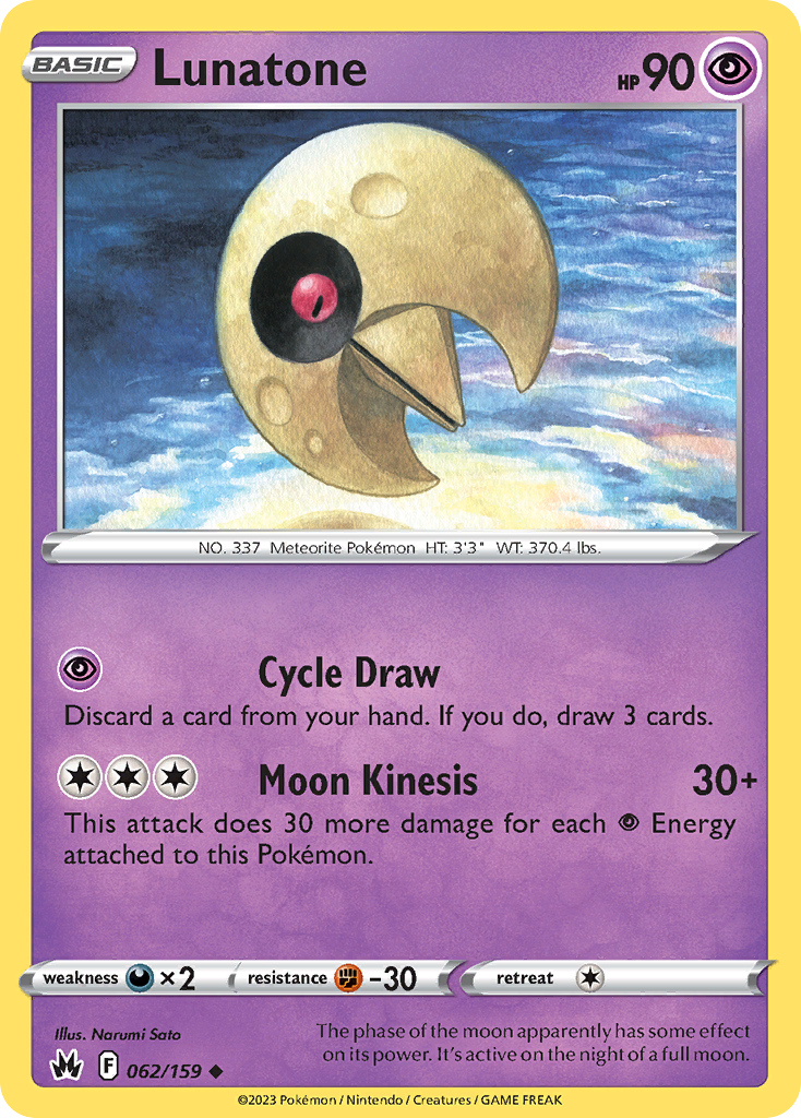 62/159 [CRZ] Lunatone - Uncommon