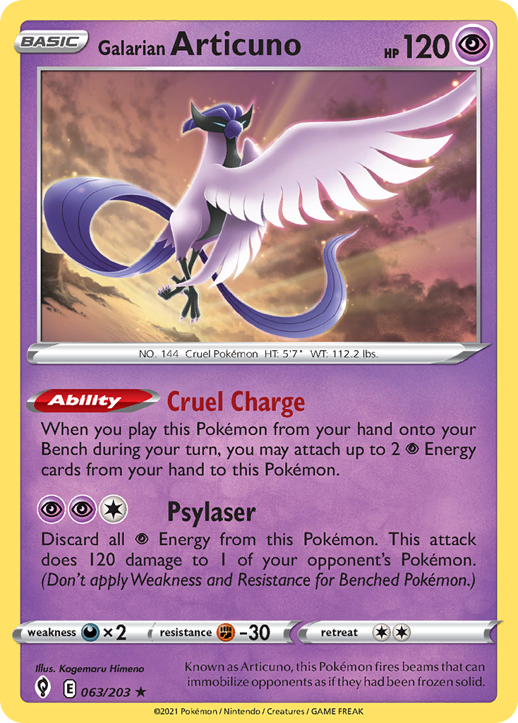 63/203 [EVS] Galarian Articuno - Rare Holo