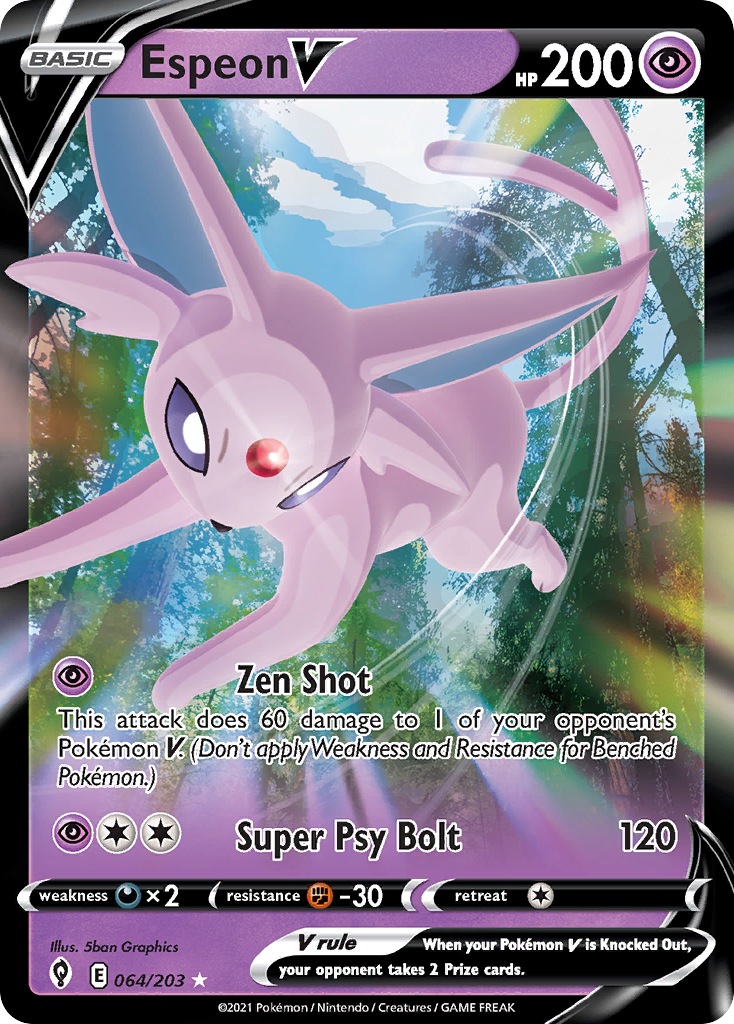 64/203 [EVS] Espeon V - Rare Holo V