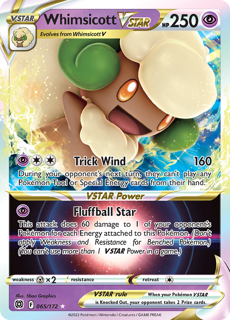 65/172 [BRS] Whimsicott VSTAR - Rare Holo VSTAR