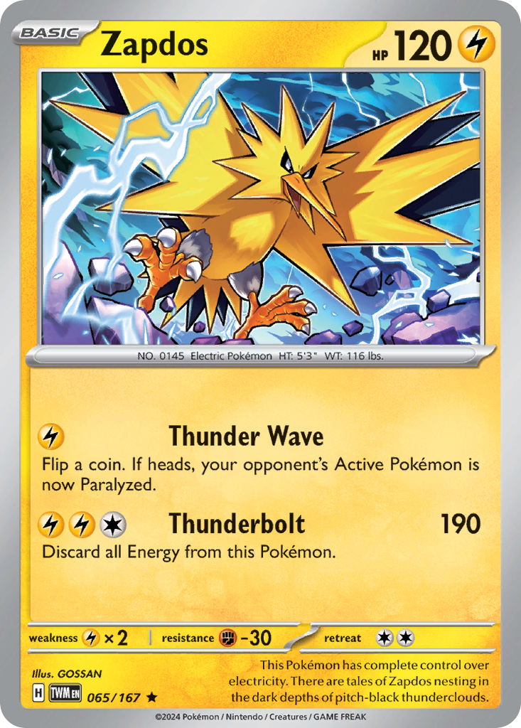 65/167 [TWM] Zapdos - Rare