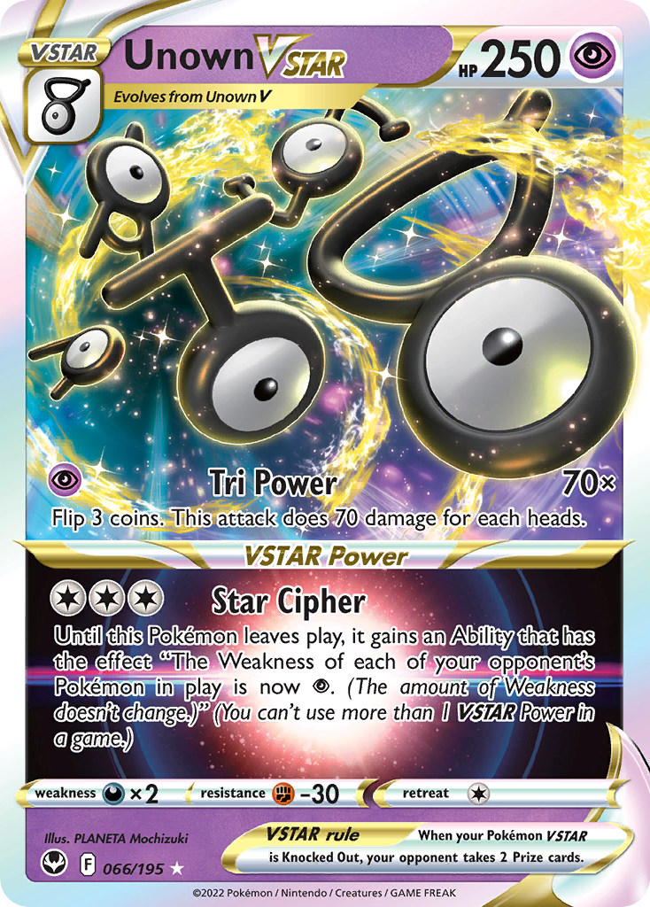 66/195 [SIT] Unown VSTAR - Rare Holo VSTAR
