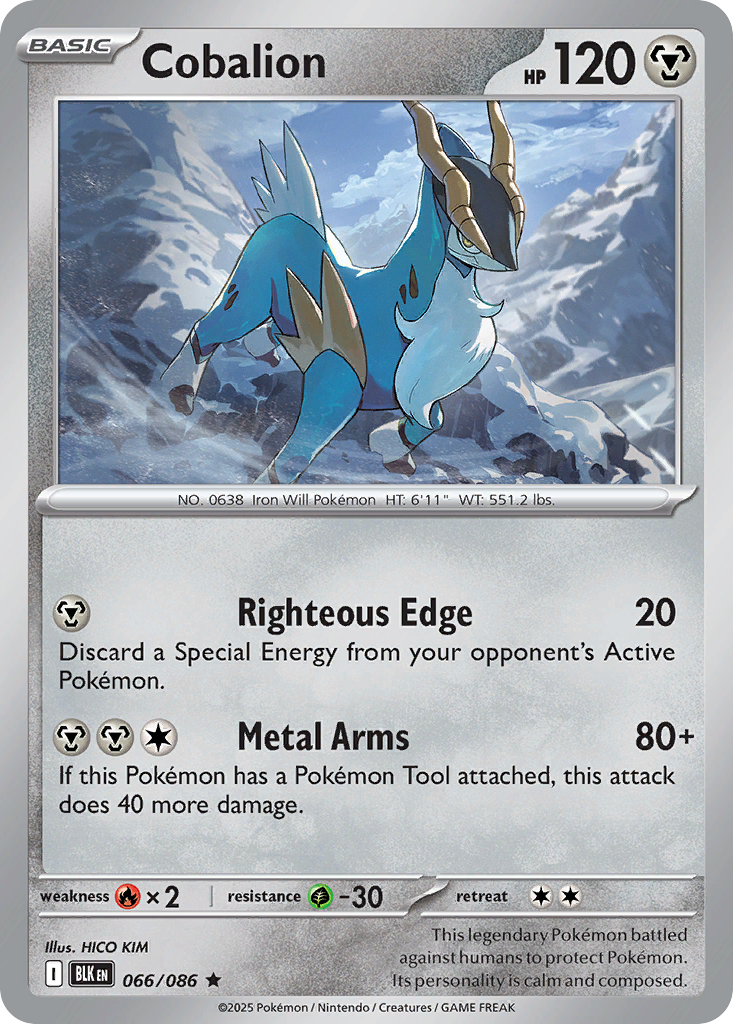 66/86 [BLK] Cobalion - Rare