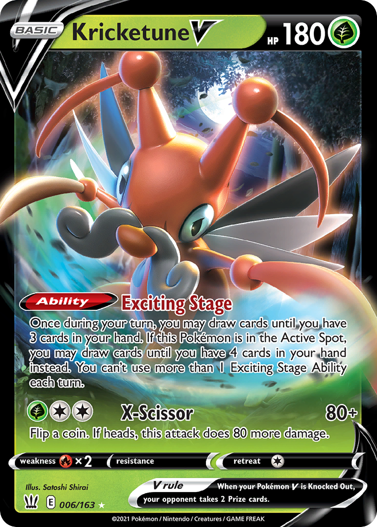 6/163 [BST] Kricketune V - Rare Holo V
