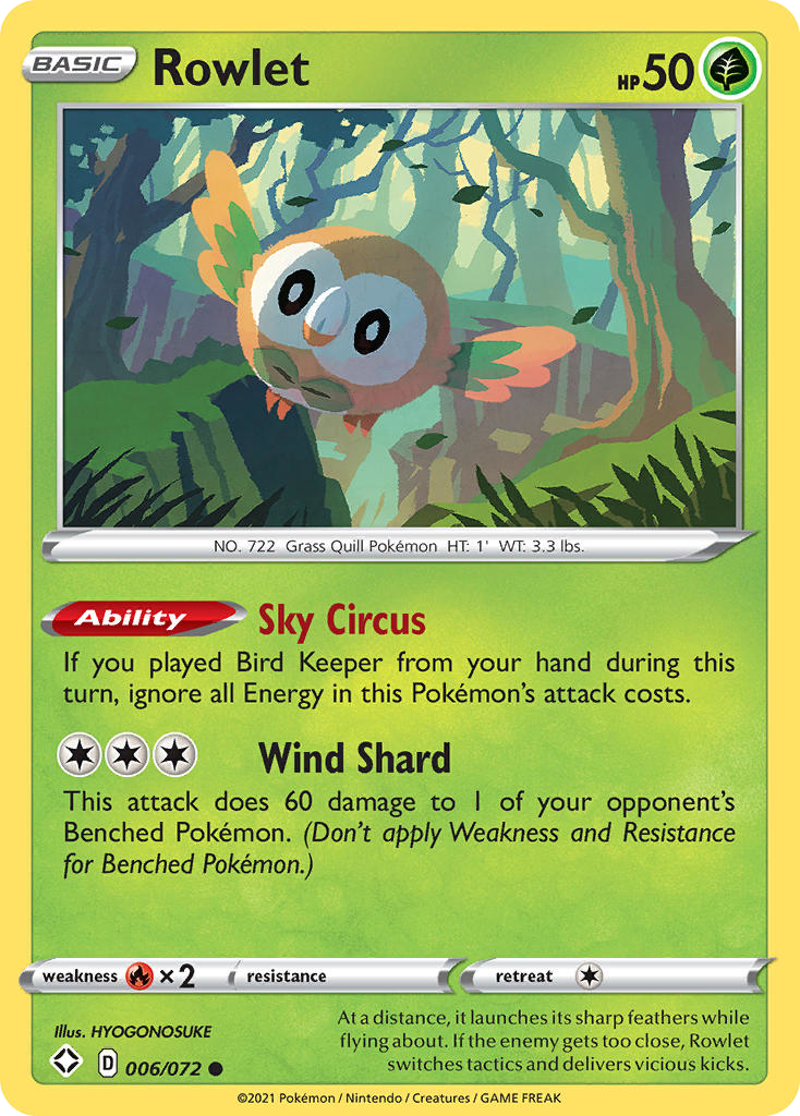 6/72 [SHF] Rowlet - Common