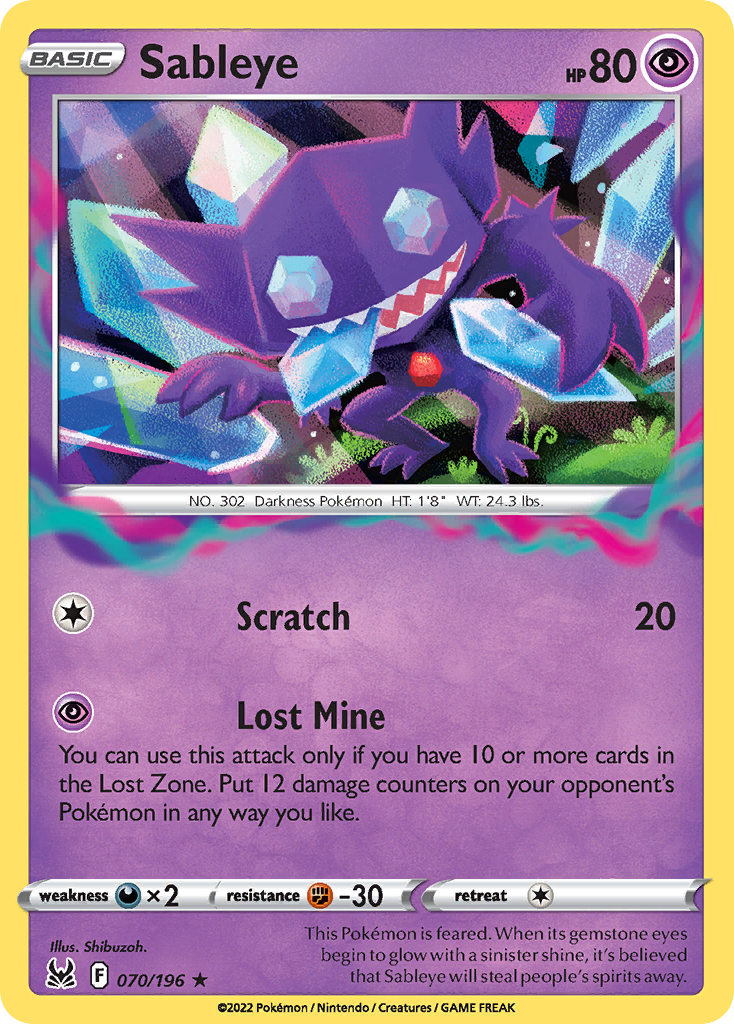 70/196 [LOR] Sableye - Rare Holo