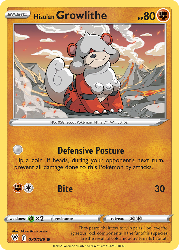 70/189 [ASR] Hisuian Growlithe - Common