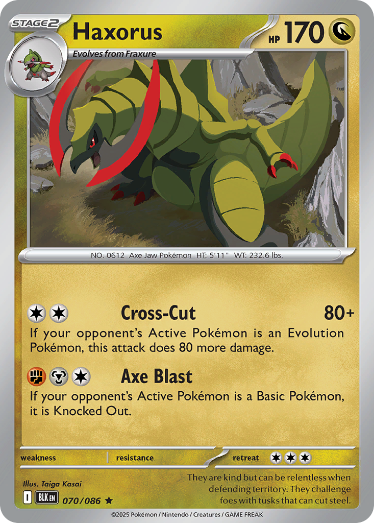 70/86 [BLK] Haxorus - Rare