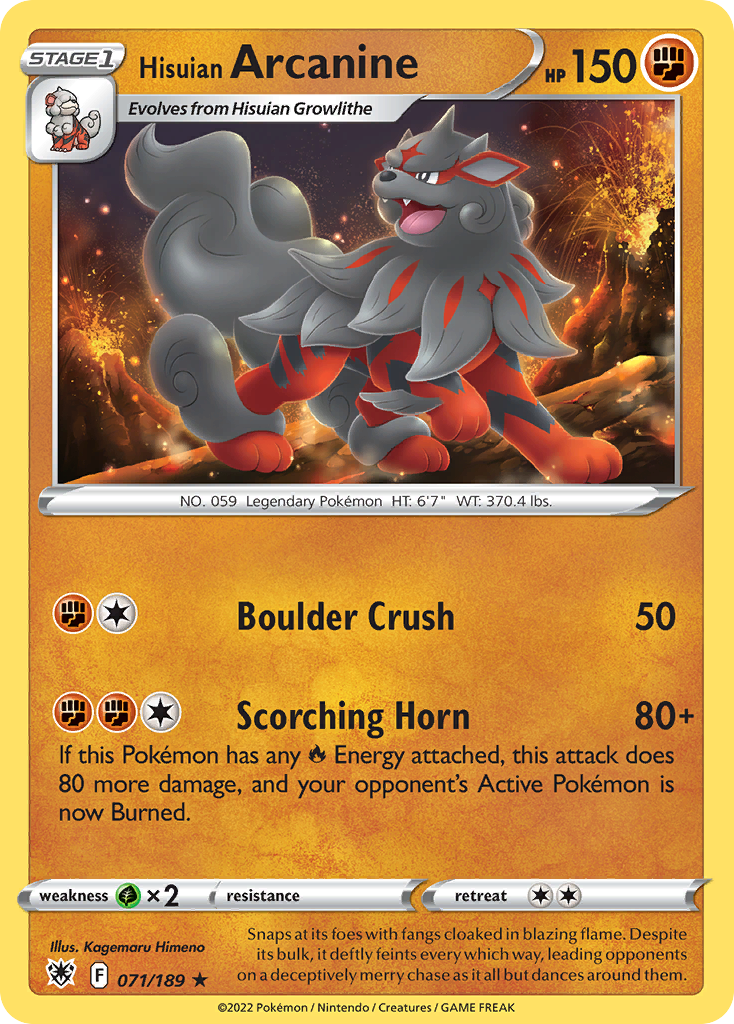 71/189 [ASR] Hisuian Arcanine - Rare
