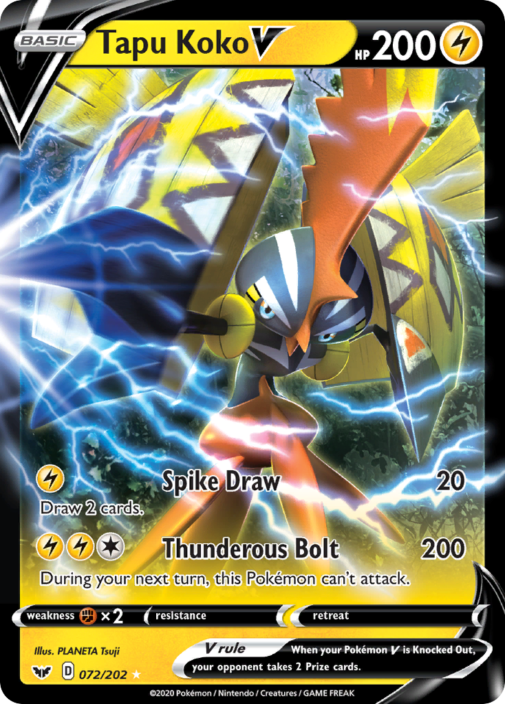 72/202 [SSH] Tapu Koko V - Rare Holo V