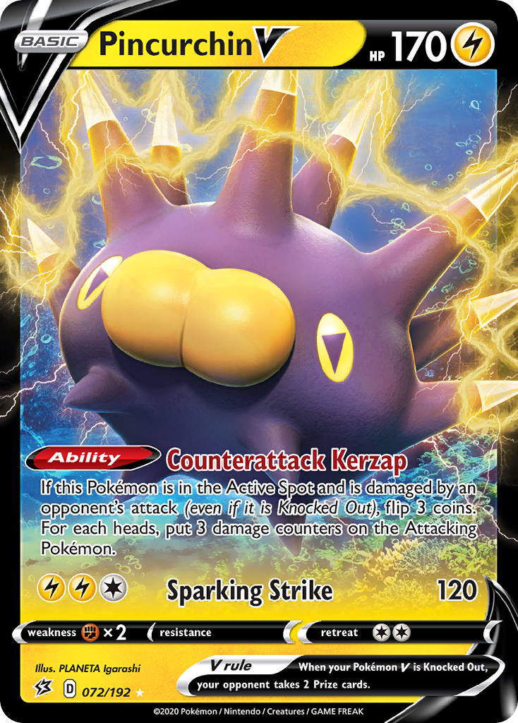 72/192 [RCL] Pincurchin V - Rare Holo V