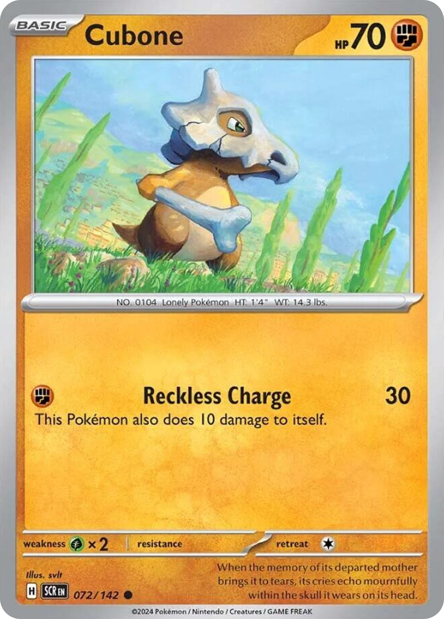 72/142 [SCR] Cubone - Common