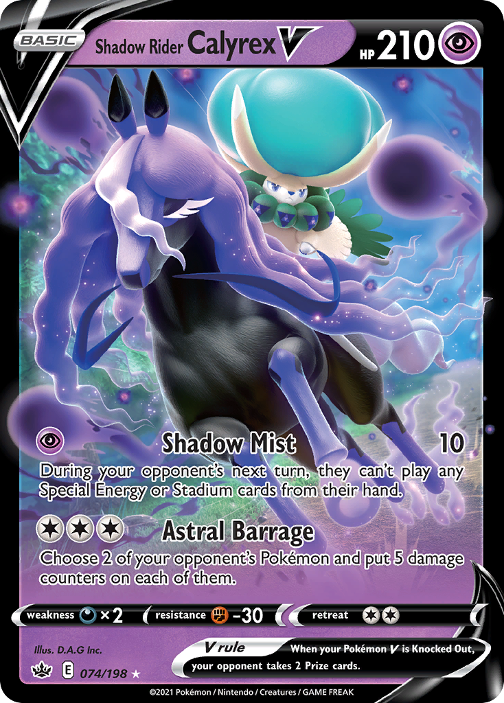 74/198 [CRE] Shadow Rider Calyrex V - Rare Holo V