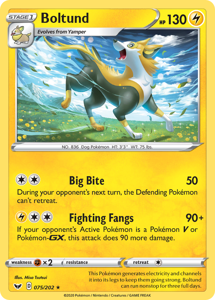 75/202 [SSH] Boltund - Rare Holo