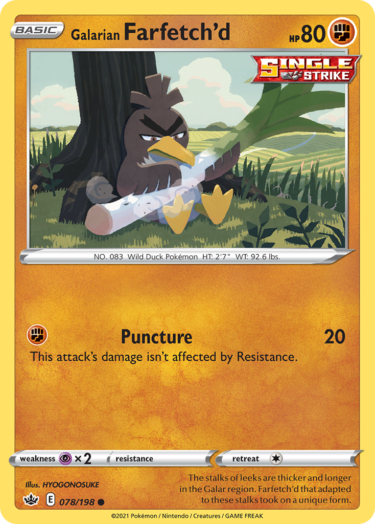 78/198 [CRE] Galarian Farfetch'd - Common