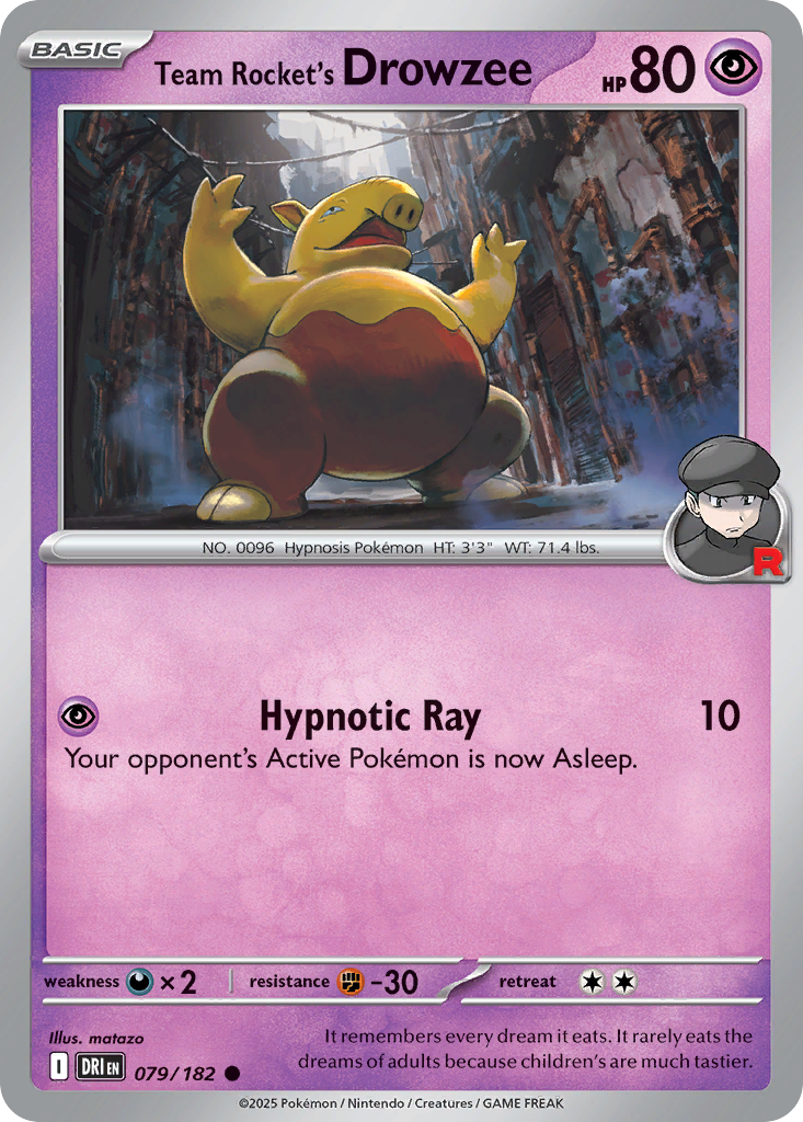 79/182 [DRI] Team Rocket's Drowzee - Common