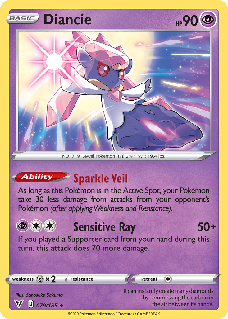 79/185 [VIV] Diancie - Rare Holo