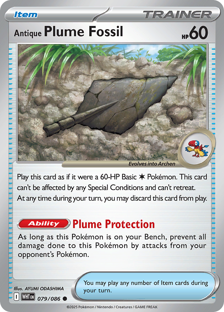 79/86 [WHT] Antique Plume Fossil - Common