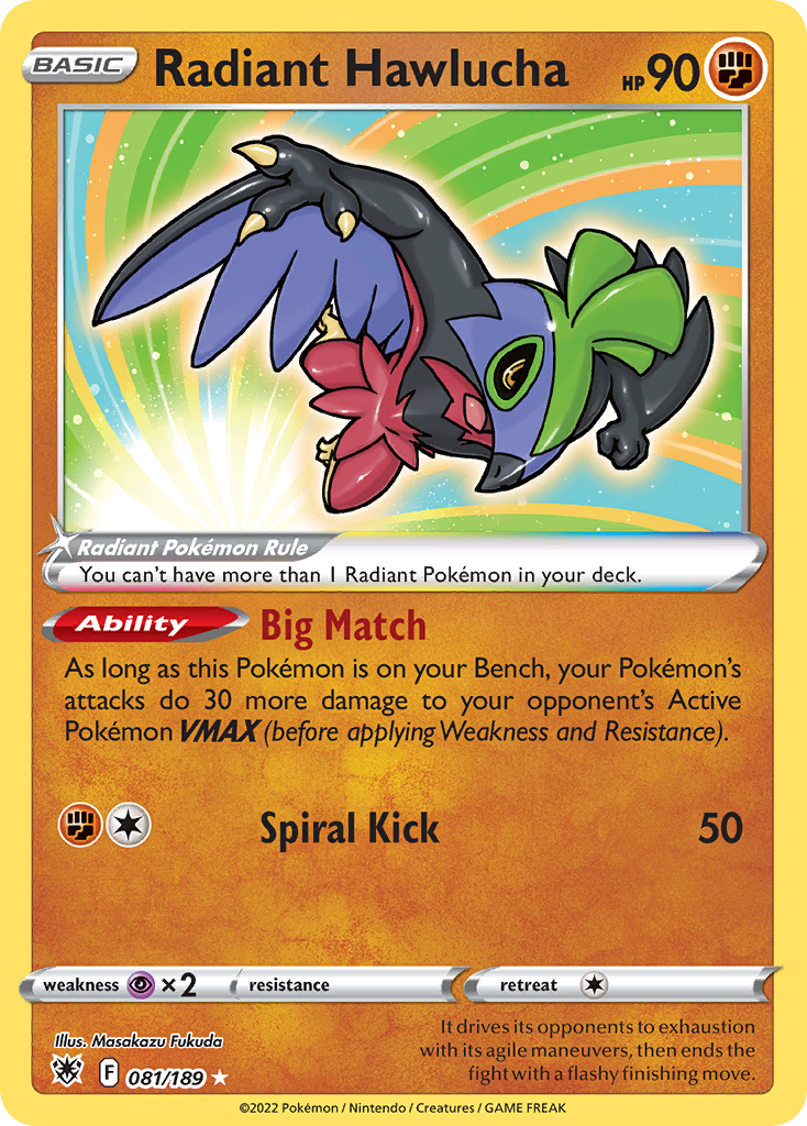 81/189 [ASR] Radiant Hawlucha - Radiant Rare