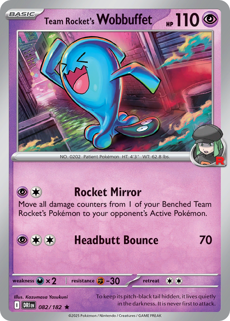 82/182 [DRI] Team Rocket's Wobbuffet - Rare