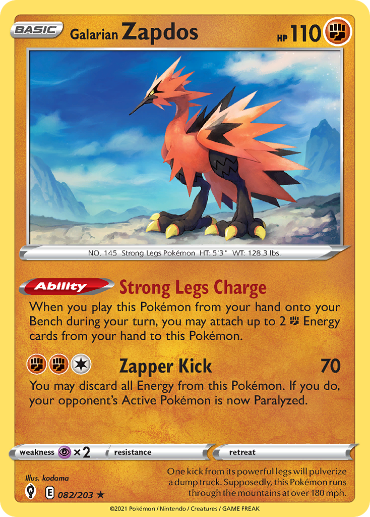 82/203 [EVS] Galarian Zapdos - Rare Holo