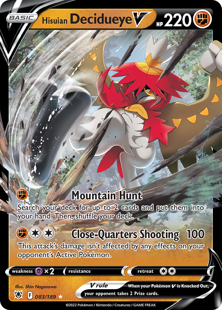83/189 [ASR] Hisuian Decidueye V - Rare Holo V