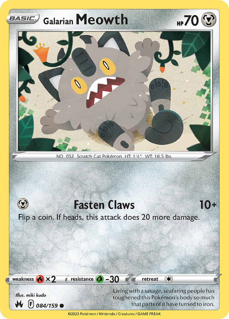 84/159 [CRZ] Galarian Meowth - Common