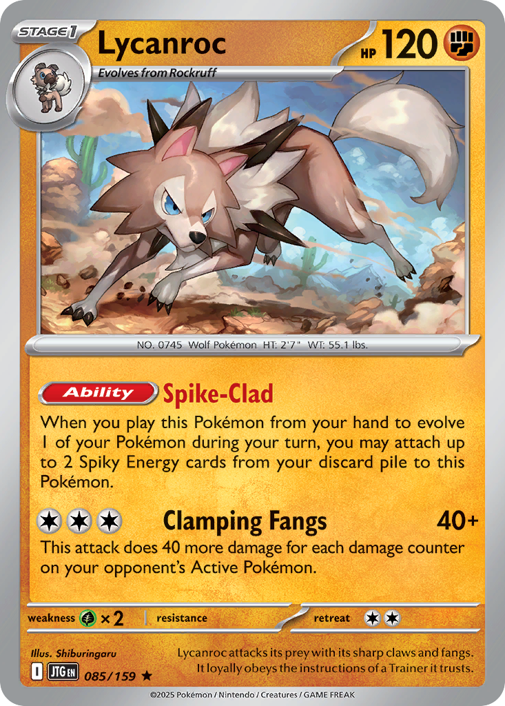 85/159 [JTG] Lycanroc - Rare