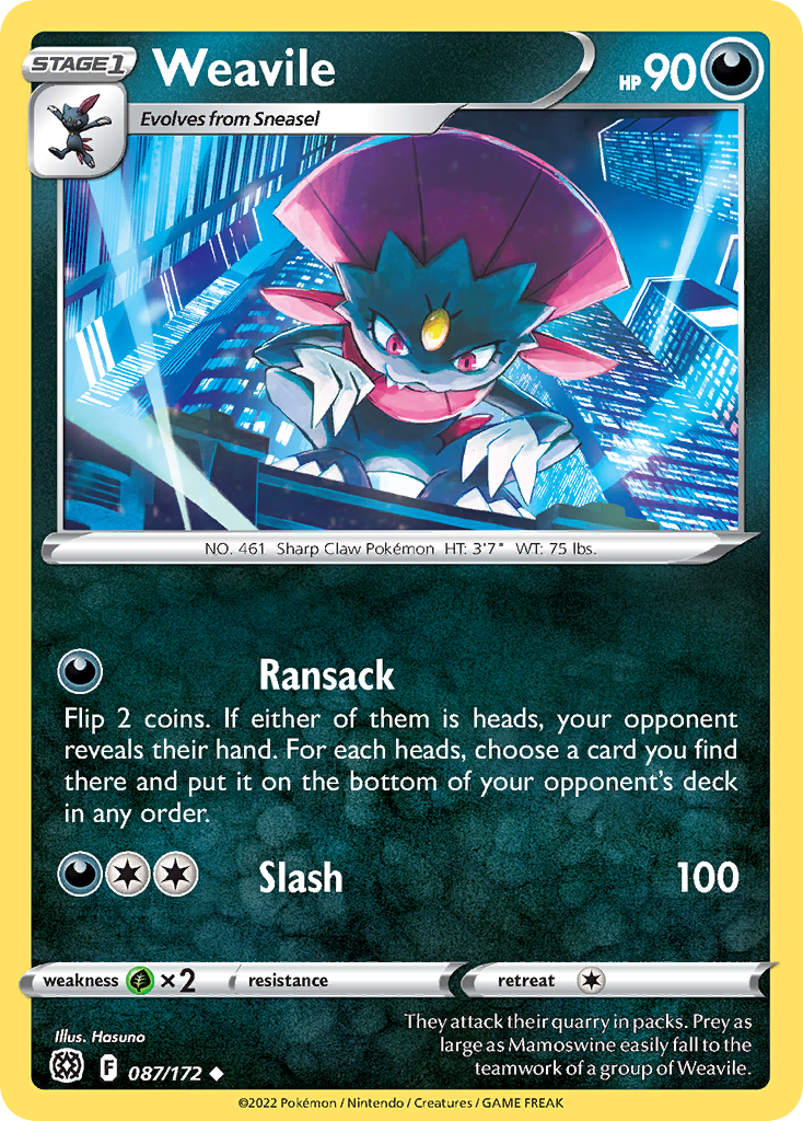 87/172 [BRS] Weavile - Uncommon
