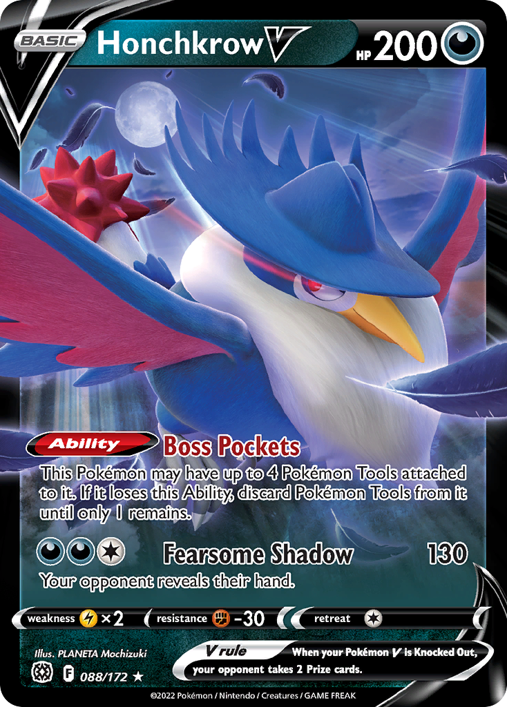 88/172 [BRS] Honchkrow V - Rare Holo V