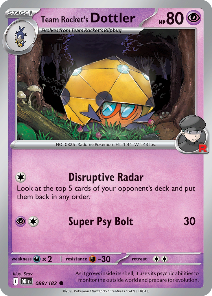 88/182 [DRI] Team Rocket's Dottler - Common