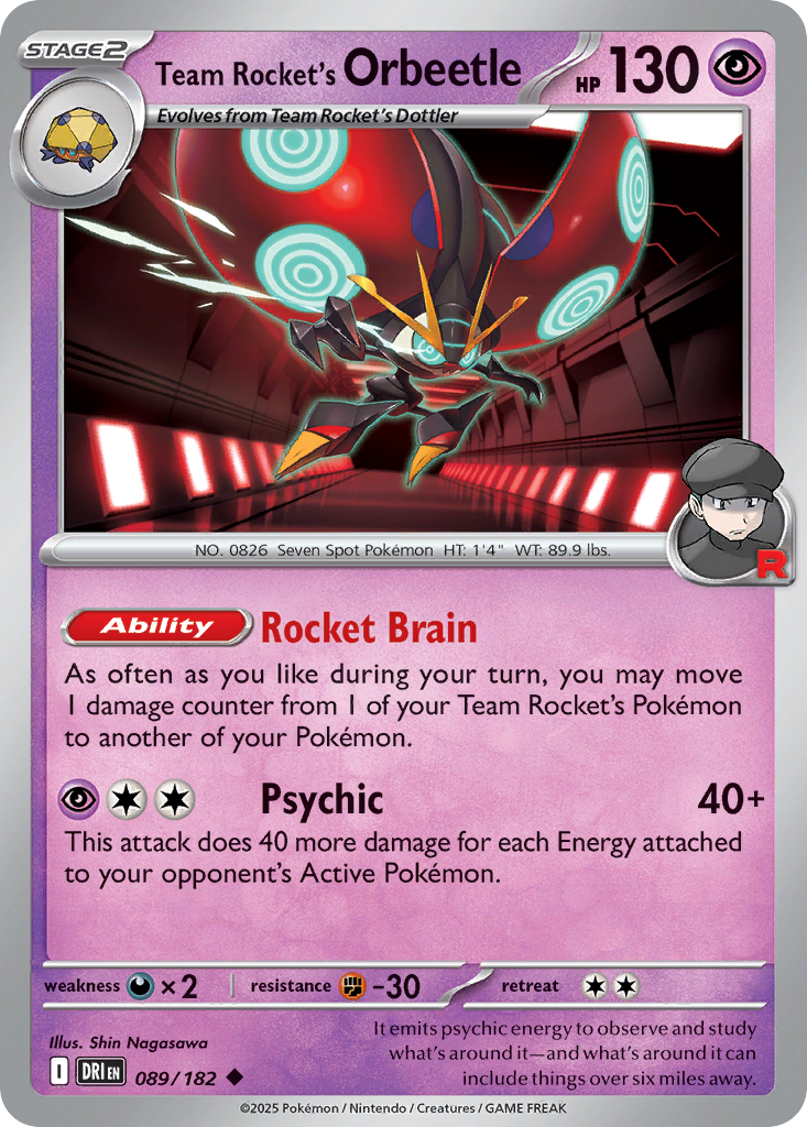 89/182 [DRI] Team Rocket's Orbeetle - Uncommon