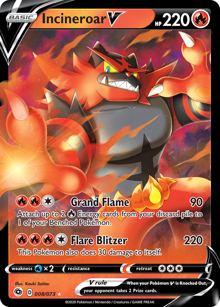 8/73 [CPA] Incineroar V - Rare Holo V
