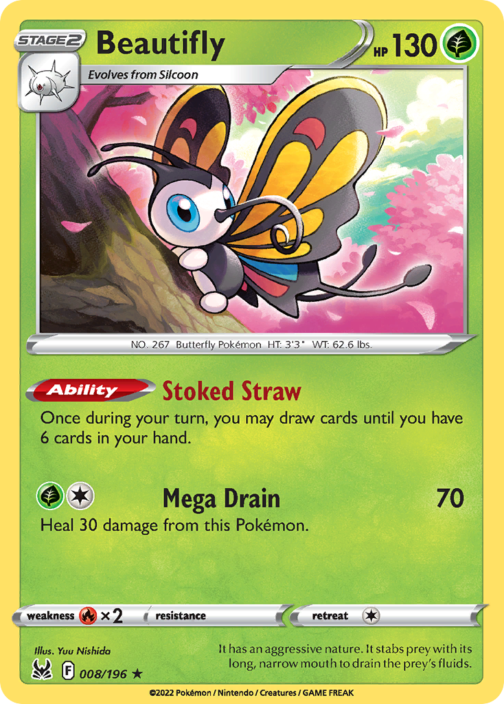 8/196 [LOR] Beautifly - Rare Holo
