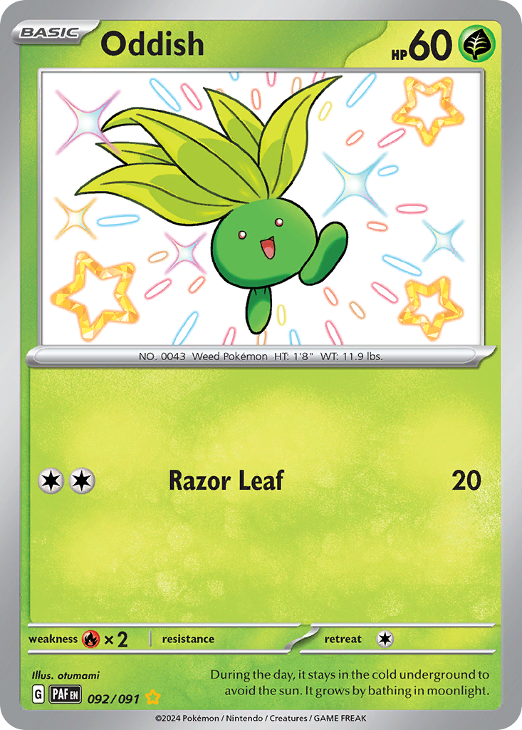 92/91 [SV4PT5] Oddish - Shiny Rare