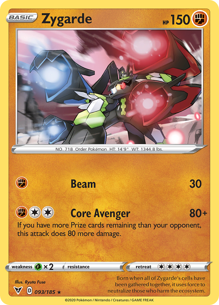 93/185 [VIV] Zygarde - Rare Holo