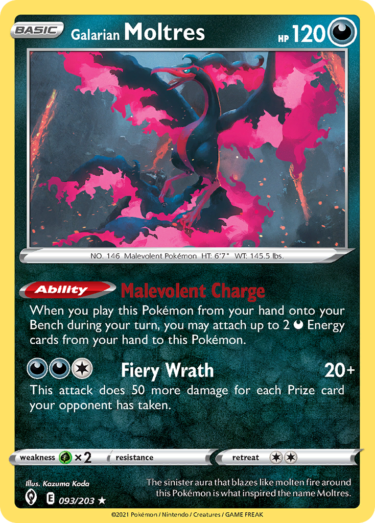 93/203 [EVS] Galarian Moltres - Rare Holo